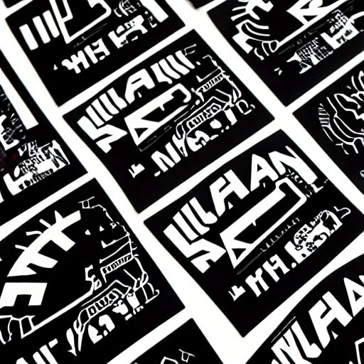 black on white graphic design stickers in style of david rudnick, eric hu, y 2 k, 