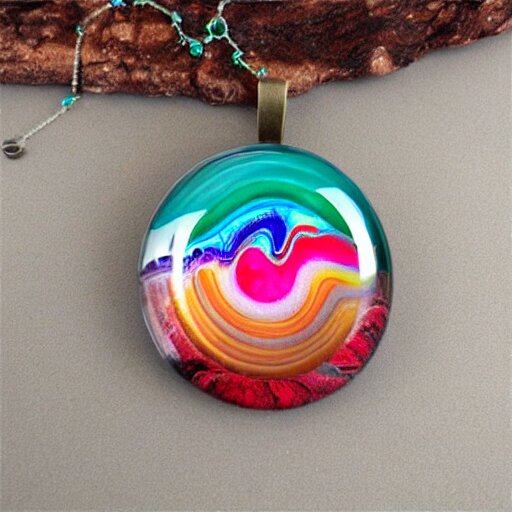 hypnosis cascade reflecting marbles acrytwitart synthetic necklace 