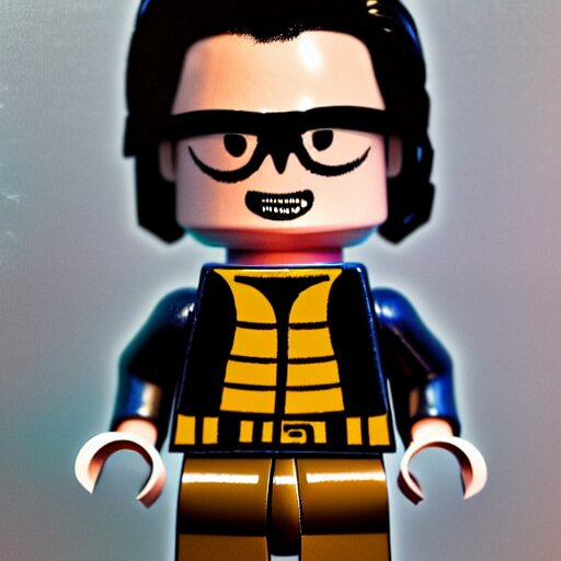 studio photo, bono from u 2 as lego minifigure, photorealistic, detailed, studio lighting, 4 k 