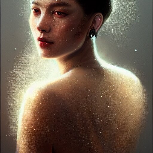 a beautiful portrait of a pearl goddess with glittering skin by greg rutkowski and raymond swanland, trending on artstation, ultra realistic digital art 