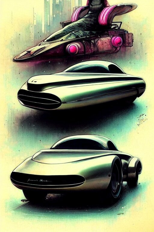 ( ( ( ( ( 1 9 5 0 retro future cyberpunk car. muted colors. ) ) ) ) ) by jean - baptiste monge!!!!!!!!!!!!!!!!!!!!!!!!!!!!!! 