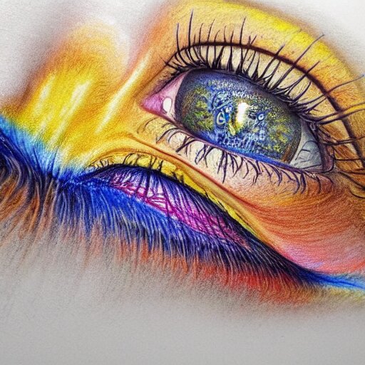  Colored pencil art on paper, Psychosis, highly detailed, artstation, MasterPiece, Award-Winning, Caran d'Ache Luminance