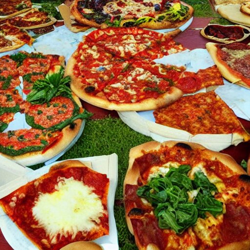 a garden of pizza 