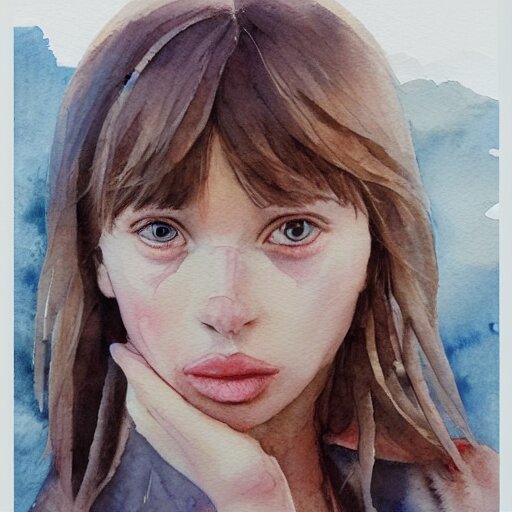 watercolor art on paper, leo girl portrait, highly detailed, artstation, masterpiece, award - winning 