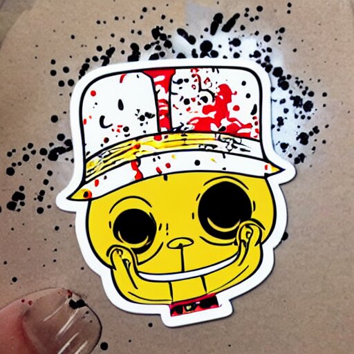 die cut sticker, tony chopper of one piece, splatter paint 