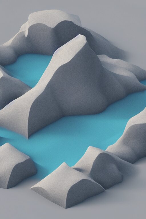 geometric 3 d render soft pastel mountains 