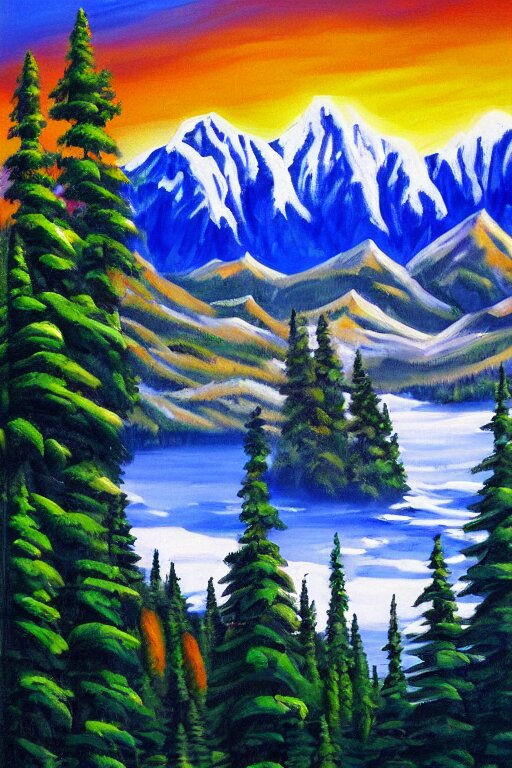 bob ross painting of alberta canada 