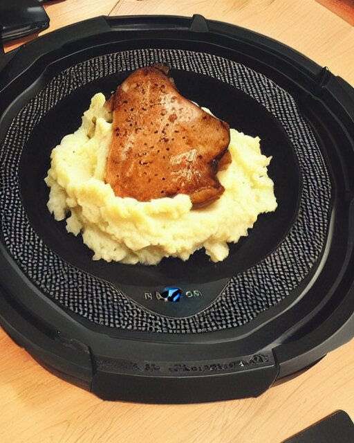 razer LED porkchops and mashed potatos, HD, trending on artstation, instagram post, LED