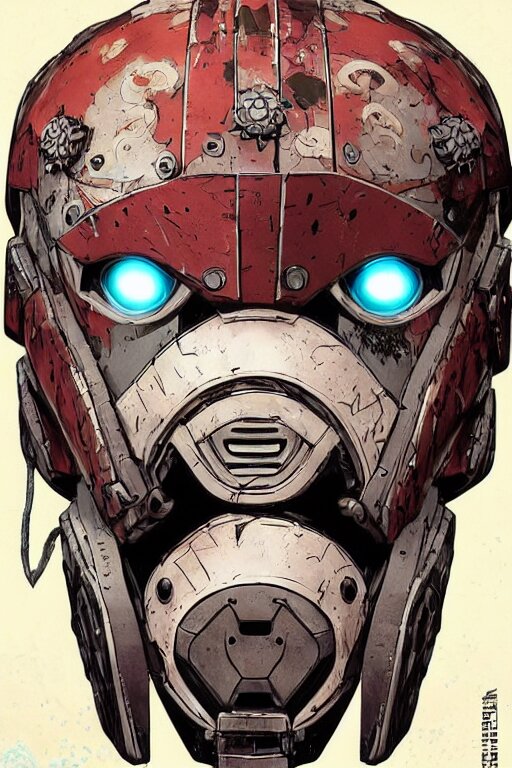 
robot ninja mask helmet bot borderland that looks like it is from Borderlands and by Feng Zhu and Loish and Laurie Greasley, Victo Ngai, Andreas Rocha, John Harris 
