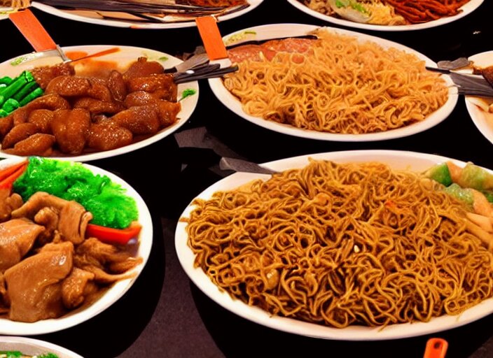 high quality photo of a chinese buffet in america, extreme detailed 