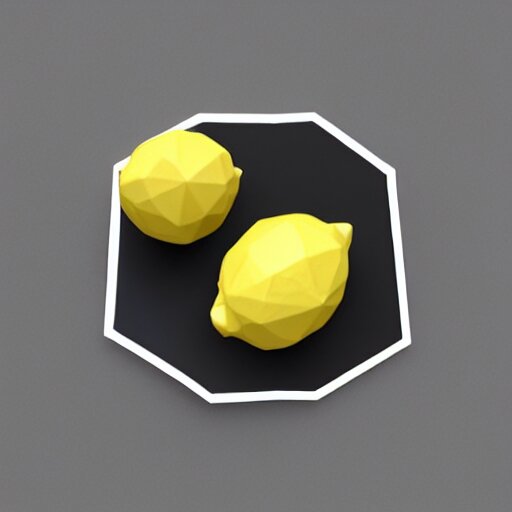 a render of a low polygon lemon, 