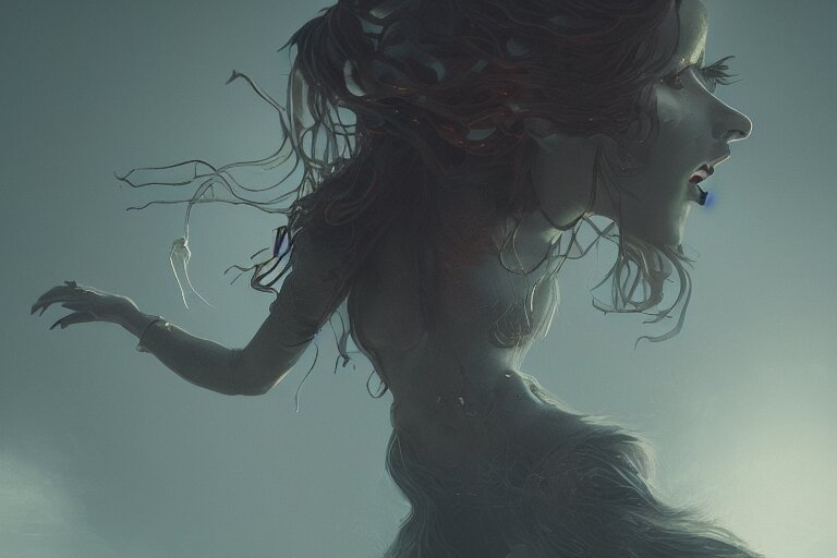 witch lifted from floor by spiritual surreal entity, dynamic lighting, action scene, 8 0 mm, highly detailed, soft, dmt, geometric, beautiful, highly detailed, sharp focus, illustration, trending on artstation, artwork by wlop 