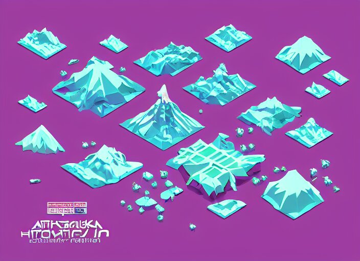 aliens visiting kamchatka isometric aerial lowpoly 