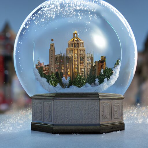 snow globe of buenos aaires city, artstation, photorealism 