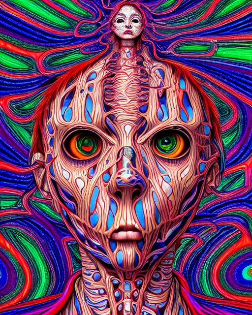 human spirit breaking away, conjuring psychedelic background, part by shintaro kago, part by alex gray, ross tran, james jean, ultra realistic, highly detailed, 8 k, trending on artstation, symmetry 