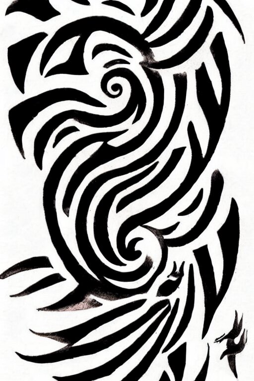 a simple tattoo design of birds flying in a 8 spiral, black ink, logo 