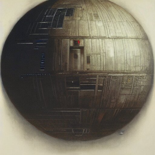 star wars death star highly detailed beksinski style painting 