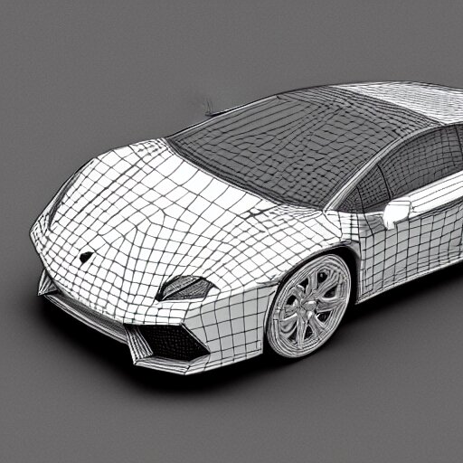 wireframe 3d model, Lamborghini