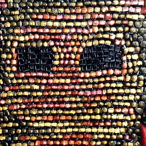 a portrait of iron man, made of a lot of nespresso capsules, mosaic 