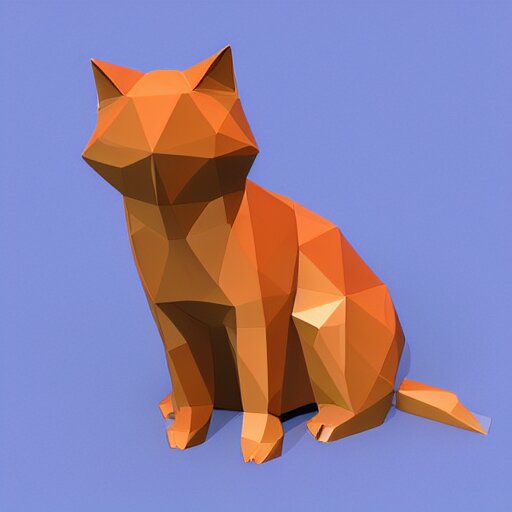 a low poly model of a cat