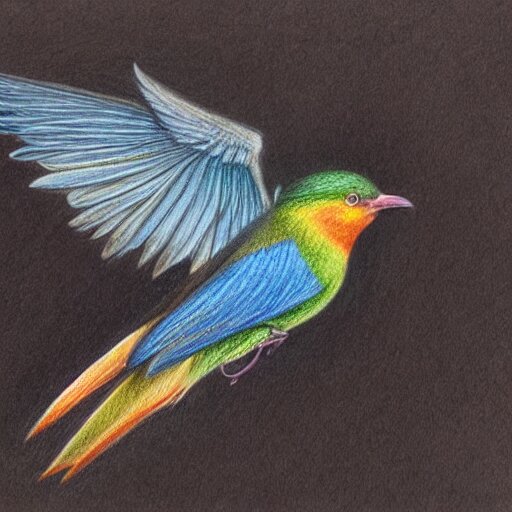 a color pencil drawing of a bird by natalia rojas, wingspan, high quality, artstation, 4 k 