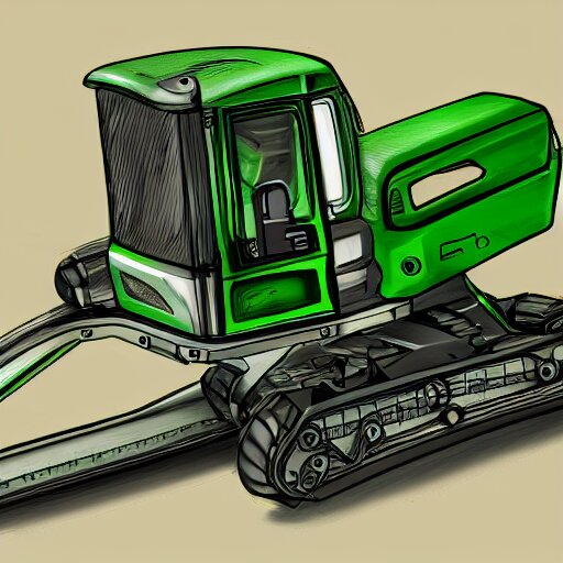 hedge cutter, industrial design sketch, digital art, highly detailed, trending on art station, automotive design, 4k, green and black