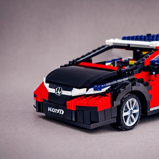 close up of a lego set of a honda 2 0 1 7 hatchback, product photo, professional 