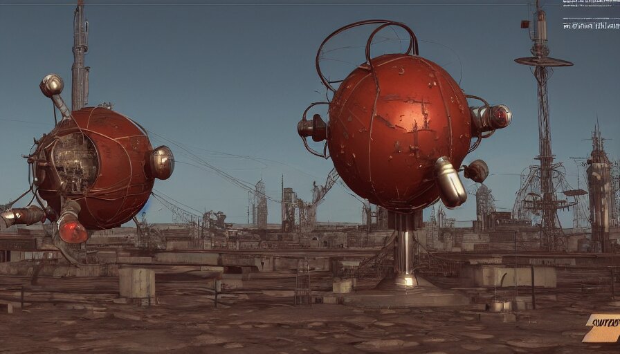 3 d high octane model of sputnik, fallout style, 8 k photorealistic, hd, high details, trending on artstation 