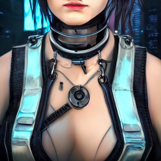 detailed realistic female character cyberpunk wearing thick steel collar around neck, realistic, art, beautiful, 4K, collar, choker, collar around neck, punk, artstation, detailed, female, woman, choker, cyberpunk, neon, punk, collar, choker, collar around neck, thick collar, choker around neck, wearing choker, wearing collar, face, beautiful,