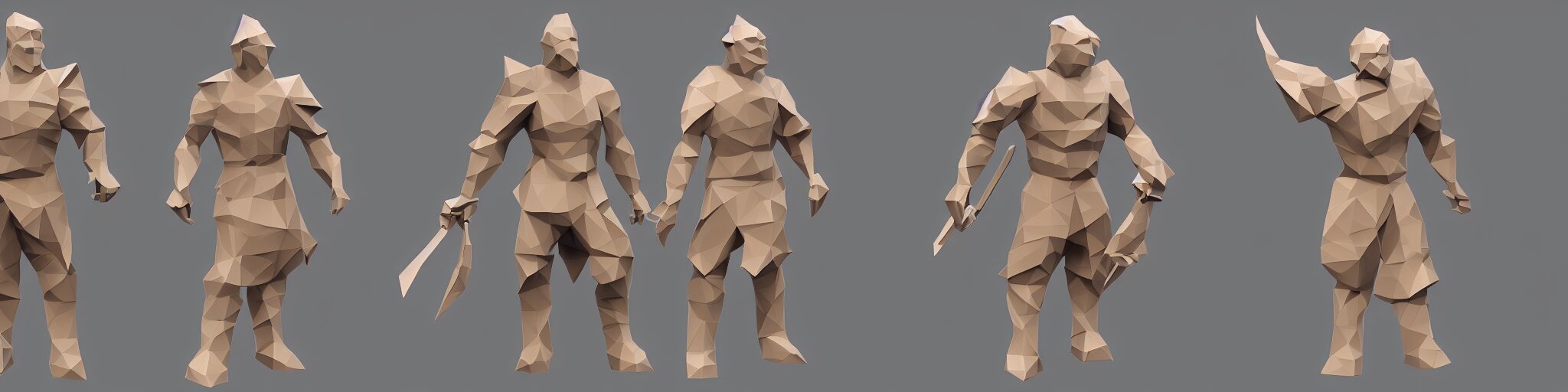 a warrior, low poly, polygon, low poly character