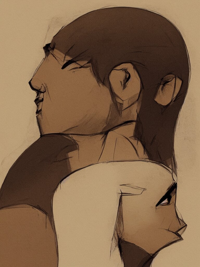 face profile by disney concept artists, blunt borders, rule of thirds 