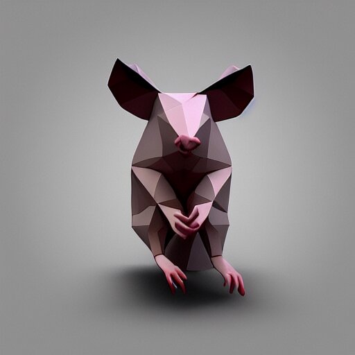 low poly spinning rat 