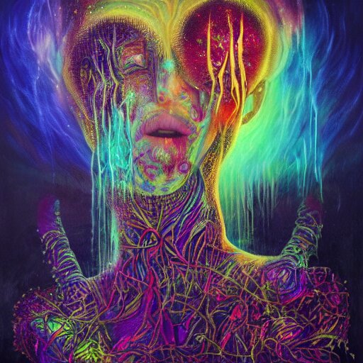 ayahuasca purge vomiting darkness, magic halo, broken soul, deep sickness oil paint, surrealist highly detailed at, ethereal, trending on art station, emotional surrealism oil painting, tears, crying, glitching squares, very very very very very beautiful 