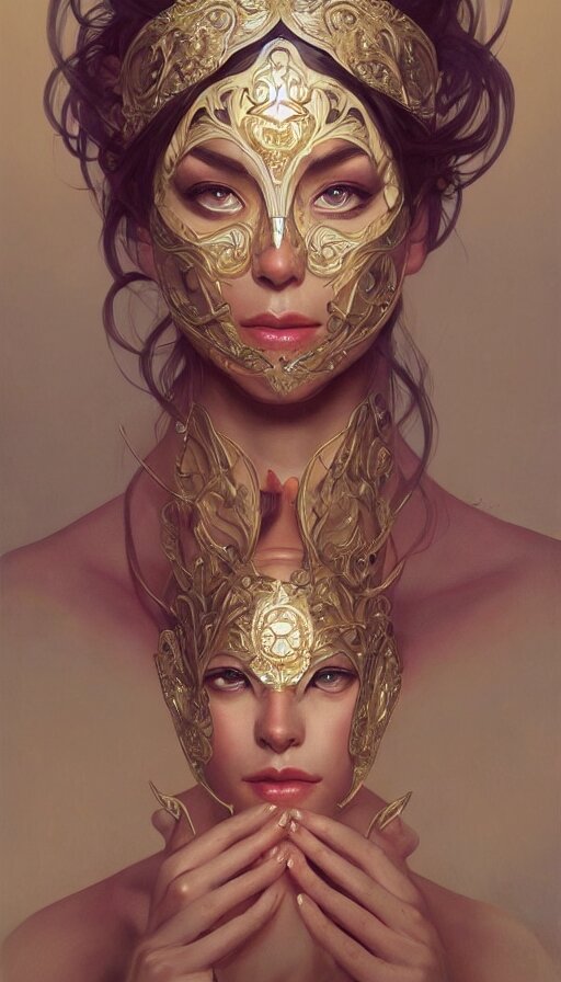 Lexica - Masked, perfectly-centered-Portrait of the most beautiful ...