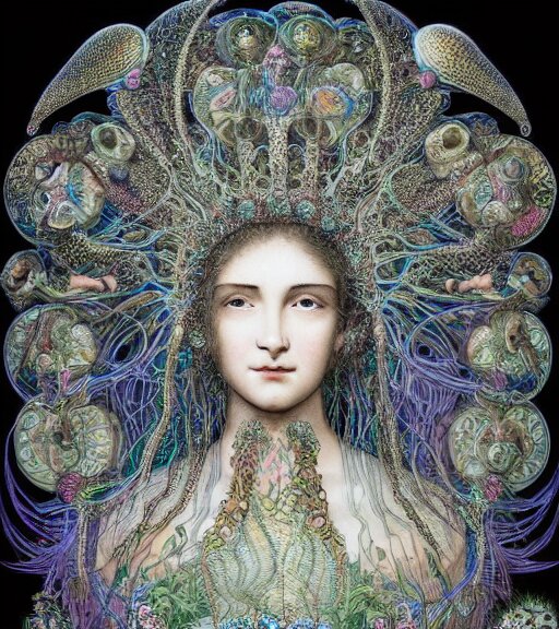 Lexica - Portrait of a beatiful young goddess with intricate jellyfish ...