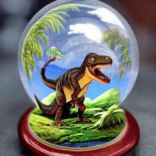 photo of a Jurassic Park themed snowglobe