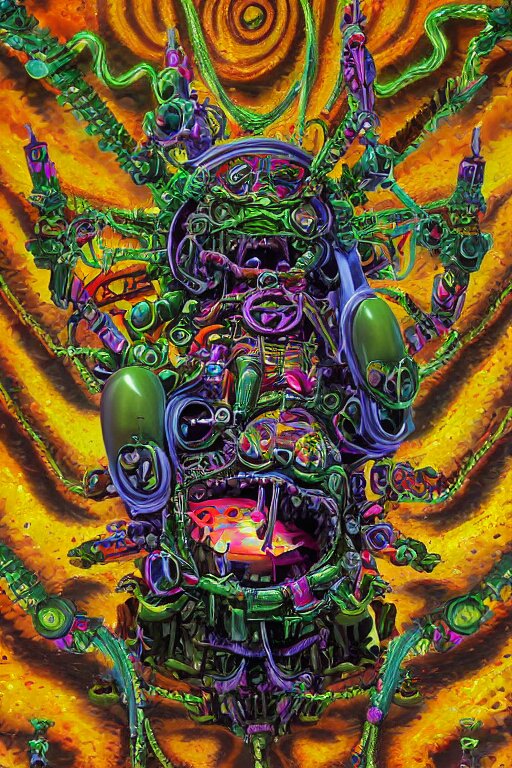 hyper-maximalist lowbrow style overdetailed 3d sculpture of a monster by clogtwo and ben ridgway inspired by beastwreckstuff chris dyer and jimbo phillips. Cosmic horror infused retrofuturist style. Hyperdetailed high resolution. Render by binx.ly in discodiffusion. Dreamlike surreal polished render by machine.delusions. Sharp focus. 