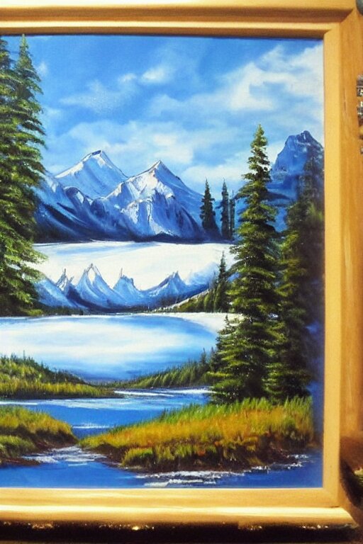 bob ross painting of alberta canada 