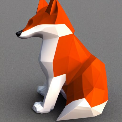 low polygon fox 3d