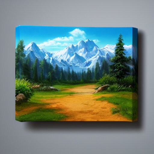 a closeup photorealistic photograph of bob ross themed kenny powers baseball, painting on a canvas. mountains and trees. film still. brightly lit scene. this 4 k hd image is trending on artstation, featured on behance, well - rendered, extra crisp, features intricate detail, epic composition and the style of unreal engine. 