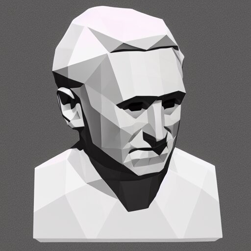 low poly roger stone head cube shaped