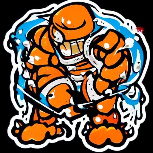 die cut sticker, gomu gomu no gatling, splatter paint 