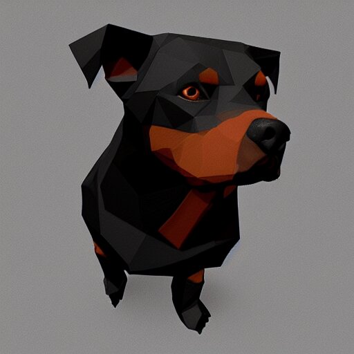 rottweiler 3 d low poly art 