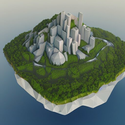 low poly art of new york as a floating island in the sky, low poly, isometric art, 3d render, waterfall, high detail, artstation, concept art, behance, ray tracing, smooth, sharp focus, ethereal lighting