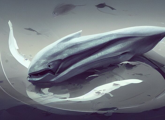 beautiful concept design of a car that looks almost like a fish, a shark or a whale. car design by cory loftis, fenghua zhong, ryohei hase, ismail inceoglu, ruan jia, henrik fisker, bruce kaiser, scott robertson, dmitry mazurkevich, doruk erdem, and jon sibal. volumetric light 