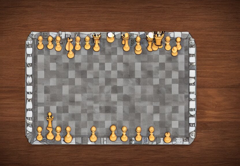 “table with a game of thrones style map, with chess pieces in the shape of soldiers moving on it, 4k, 3D, view from the side”