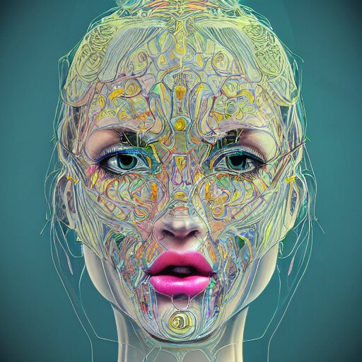 the face of a ridiculously beautiful and pretty woman partially made of onion rings of all colors looking up, an ultrafine detailed illustration by james jean, final fantasy, intricate linework, bright colors, behance contest winner, vanitas, angular, altermodern, unreal engine 5 highly rendered, global illumination, radiant light, detailed and intricate environment 