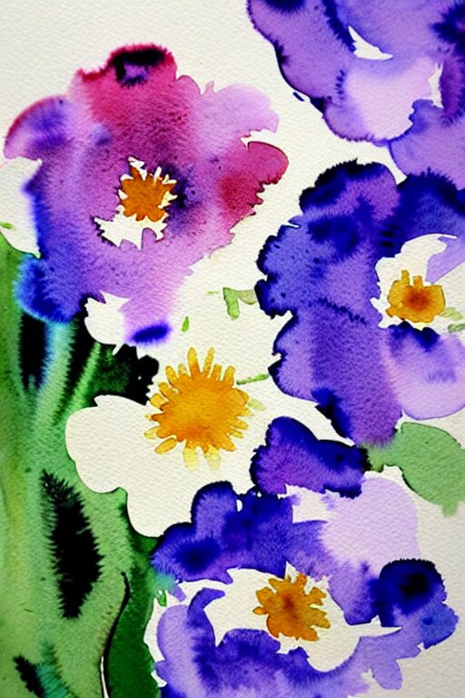 loose watercolor flowers by prafull sawant and michał jasiewicz and eudes correia 