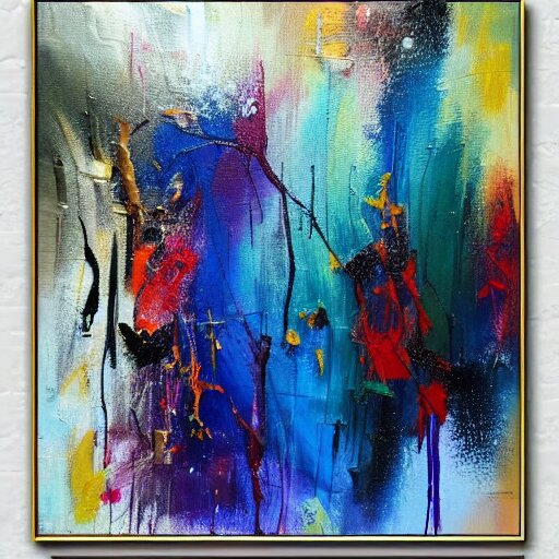 abstract art painting, light to dark, bold brush strokes and random paint splatters, acrylic on canvas 