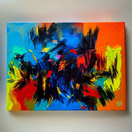 abstract art painting, light to dark, bold brush strokes and random paint splatters, acrylic on canvas 